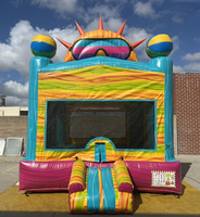 Combo de trampolín de castillo inflable para interior/exterior de tamaño personalizado de 4x4m con material de PVC para niños de 4 años de edad, uso en parque de trampolín