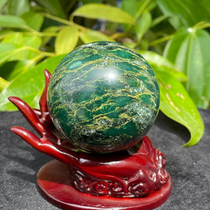 Esfera de Cristal Verde Esmeralda Pulido al por Mayor, Piedra Semipreciosa de Verdite Kambaba, Cristal para Wicca, Reiki, Manualidades, Halloween, Feng Shui - Product Image 4