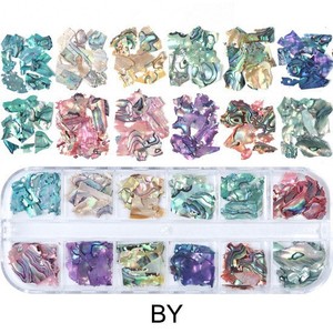 Éclats de coquillages 3D effet aurore pour nail art, boîte de 12 compartiments, flocons de coquillages colorés, accessoires de décoration pour ongles pour la conception de manucure en salon - Product Image 6