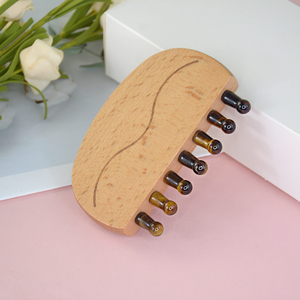 Wholesale <strong>Gusha</strong> Comb Wooden Jade Massage Gua Sha Comb Natural <strong>Stone</strong> Head Massage Tool - Product Image 2