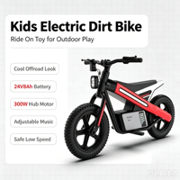 Moto électrique tout-terrain pour enfants, 3 roues, moteur brushless, démarrage à clé, lumières musicales, pneus gonflables, jouet d'extérieur, cadeau
