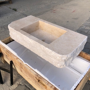 <span class=keywords><strong>Lavabo</strong></span> sur pied Newstar en travertin moderne, vasque en pierre naturelle, forme <span class=keywords><strong>rectangulaire</strong></span> arrondie, <span class=keywords><strong>lavabo</strong></span> rustique pour salle de bain - Product Image 1