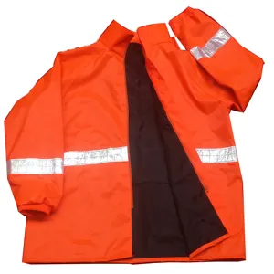 Orange Rain Suit With Lining High Quality Durable Raincoat Hi-vis Safety Raincoat