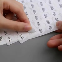 Échantillon gratuit d'étiquettes de taille pour vêtements Guodi personnalisées, imperméables, imprimées numériquement en couleur, autocollants en vinyle adhésifs pour chaussures et vêtements