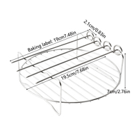 1 Ensemble de Grille de Barbecue avec Quatre Brochettes, Support Rond Multifonctionnel en Acier Inoxydable pour Friteuse à Air, Accessoires de Cuisine