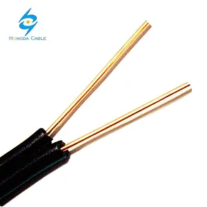 2 Core 0,5mm2 2 * 20awg 2*0.8Mm Pvc/Hdpe/Ldpe Koperen Telefoon Drop Kabel Communicatie Kabel Draad