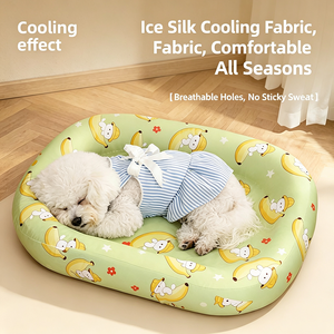Housse de protection pour niche en soie glacée, drap de lit pour animaux, housse de remplacement universelle quatre saisons entièrement détachable pour niche d'été - Product Image 4