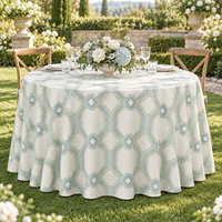 Nappe de table ronde sans couture de 120 pouces, personnalisée avec impression, faible MOQ, pour mariages, événements et fêtes