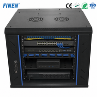 Kabinet Komunikasi Dinding Standar Rangka SPCC yang Diperkuat OEM/ODM 19'' Panel Samping yang Dapat Dilepas dengan Lapisan Powder Coating Standar Tersedia