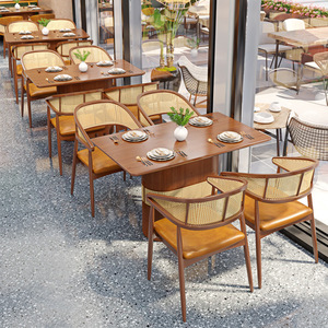 3080-75 Bibo Modern Eco-friendly Solid Wood Restaurant <b>Table</b> and Chair Set with Easy Clean for Hot <b>Pot</b> Shop Coffee Shop & Tea - Product Image 2