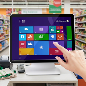 ระบบ POS หน้าจอสัมผัสแบบ Capacitive ขนาด 15.6 นิ้ว OEM พร้อม Windows Core N2840 Wi-Fi 6 รับประกัน 1 ปี สำหรับร้านอาหาร - Product Image 1