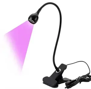 3W Mini UV Gel Curing Light Clip-On Flexible Metal Tube UV Lamp USB Desk Lamp Nail Dryer For DIY Nail Art