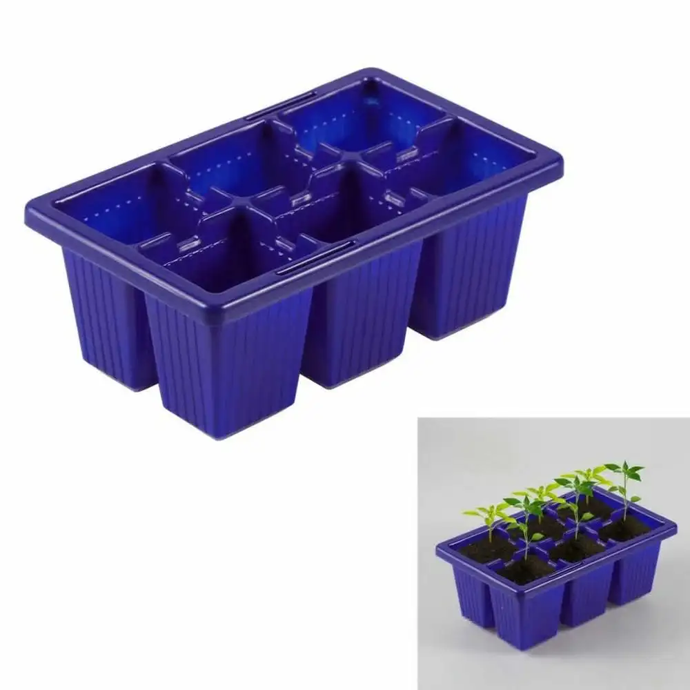Enrutador de semillas de plantas de plástico, bandejas de iniciación de semillero, bandeja de 6 células para cultivo de plantas