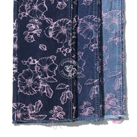 Tissu en denim jacquard rose à fleurs 80% coton pour jeans 11,8 oz Tissu en denim de haute qualité en gros