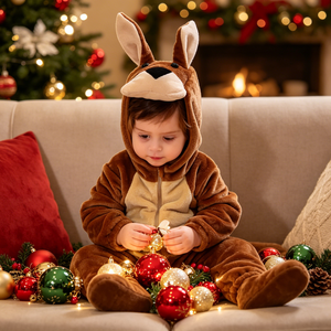 Combinaison en polaire pour tout-petit, style kangourou, pour l'automne, l'hiver, Halloween, le carnaval, les jeux, les spectacles, avec capuche, déguisement animal - Product Image 5