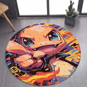 Alfombra Redonda de Charmander Fire Poke-mon, Alfombra Decorativa para Sala de Estar, Alfombra de Piso Decorativa, Derivados de Anime - Product Image 2