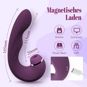 Vibratore 2 in 1 per Adulti, Stimolatore Femminile per Punto G, Clitoride e Labbra, in ABS + Silicone, Impermeabile IPX7, Ricarica USB - Product Image 3