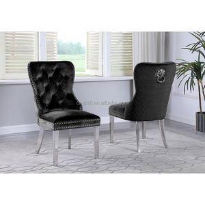 Silla de Comedor Moderna de Terciopelo Blanco con Respaldo Acolchado y Botones Decorativos, Patas de Metal Dorado, Muebles de Lujo para el Hogar, Silla para Hotel/Restaurante - Product Image 5