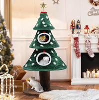 Stephan Roberts Arbre à chat multi-niveaux de style moderne avec poteaux à gratter et condos en peluche - Pour usage intérieur 52" H