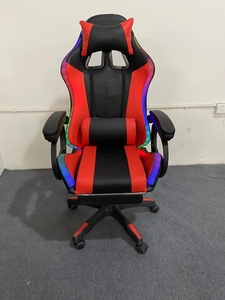 Chaise de jeu Red Racing Design Rgb 1 pièce chaise élévatrice pivotante en cuir synthétique pour bureau <span class=keywords><strong>PC</strong></span> ordinateur pour les jeux - Product Image 3