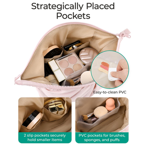 Portable Travel Cosmetic Storage <strong>Bag</strong> Foldable <strong>Fluffy</strong> Nylon Zipper Makeup Cosmetic <strong>Bag</strong> Direct Manufacturer - Product Image 4