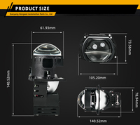 2025 HENVVEI Projecteur LED S3 carré à double coupelle, parfaitement compatible avec les phares LED de style aile, mise à niveau des phares LED