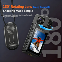 Caméra d'action pour enregistrement POV, objectif rotatif à 180°, mini caméra de poche, design magnétique pour l'alpinisme en plein air