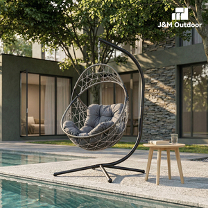 J&amp;M Outdoor All Weather Cheap <strong>UK</strong> Camping <strong>Garden</strong> Furniture Rattan Outdoor Patio Balcony <strong>Egg</strong> Shape Hanging Swing <strong>Chair</strong> - Product Image 6