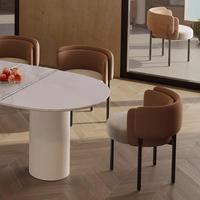 Chaise de salle à manger italienne en tissu de luxe léger boutique de thé au lait café chaise de réception réunion invités discuter chaise de loisirs