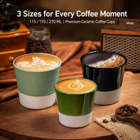 Tasses à expresso en céramique Kingze avec logo personnalisé, modernes, 115 ml, 170 ml, 270 ml, sans poignée, mini tasses à café arabes saoudiennes