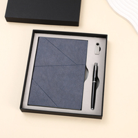 Articles cadeaux promotionnels de luxe en gros, ensemble cadeau de carnet, agenda en cuir PU vert pour le bureau, journal A5 avec clé USB