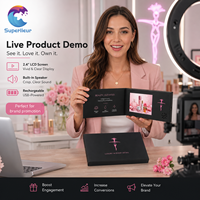 Tarjeta de Visita con Pantalla LCD de 2.4 Pulgadas Personalizada, Resolución 320x240, Mini, de Bolsillo, con Reproducción Automática de Video AVI por Inducción Magnética