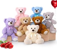 MorisMos Lot de 3 ours en peluche de 14 pouces, petits jouets en peluche mignons, animaux en peluche, petit ours, pièce maîtresse, cadeau de douche de bébé.