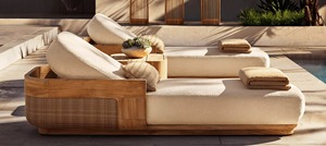 Conjunto de Sofá de Teca Impermeable para Exteriores, Muebles de Jardín Resistentes al Agua, Sofá de Madera Sólida para Patio o Villa - Product Image 6