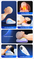 Aufblasbares Luftdruck-Massagekissen mit Wärme und Vibration Nacken-Schulter-Entspanner Airbag-Kompression für Reisen Zuhause Büro