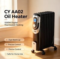 Radiateur intelligent à huile avec écran LCD et thermostat électronique pour le chauffage de la maison et du bureau