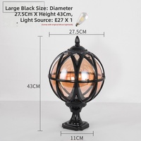 Lampadaire LED d'extérieur rétro industriel, boîtier en aluminium bronze, verre ambré, étanche IP55, pour jardin, pelouse, allée, aménagement paysager