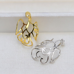 Nouveau pendentif en argent S925 à aiguille ouverte, en forme de perle baroque, plateau vide, composants de bijoux faits à la main, bricolage, 1744 - Product Image 4