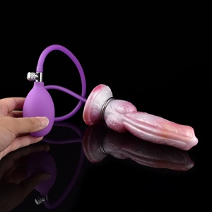 YOCY Colorful Silicone Inflatable Cock Anal Plug air Pump Manual Squeeze Bigger Girth Inflatable Butt Plug <b>Dildo</b> Penis Sex Toys - Product Image 2