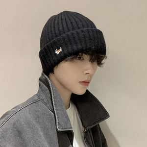 Autumn Winter Unisex <b>Wool</b> Knitted <b>Hat</b> Image Style Warm Ear Protection Trendy Jacquard Animal Print Common Travel <b>Beanies</b> - Product Image 2