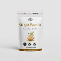 Poudre de gingembre de haute qualité en marque blanche, 100 % naturelle, matière première Zingiber Officinale pour complément alimentaire, emballage OEM