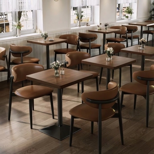 Ensemble de 4 chaises de <span class=keywords><strong>restaurant</strong></span> en bois avec dossier en rotin et assise rembourrée pour café bistro - Product Image 4