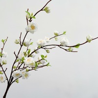 Buket Bunga Plum Buatan Dalam Ruangan, Dekorasi Rumah Bunga Sakura, Perlengkapan Foto Bunga Persik Kecil Buatan