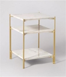Ensemble de table basse en laiton, cylindre rond en métal martelé, meubles de maison pour le salon et le hall - Product Image 4