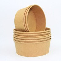 500ml 600ml 750ml 900ml 1200ml Jetable À Emporter Brun Kraft Papier Saladier Pour Pâtes Riz Curry