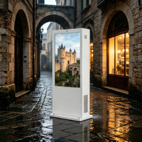 Pantalla Táctil de 65 Pulgadas, 3000nit, Alto Brillo, Legible Bajo la Luz Solar, Tótem de Señalización Digital LCD para Exteriores, para Estaciones de Autobús y Hoteles