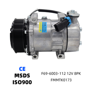 F69-6003-112คอมเพรสเซอร์แอร์4081คอมเพรสเซอร์แอร์125มม. 8PK 12V สำหรับ Kenworth K100E T800 T2000T600A - Product Image 1