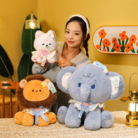 Peluche anti-stress brodée animaux marins, super douce, finition brillante, rembourrée en coton PP, cadeau idéal pour les petites princesses - Meilleure vente