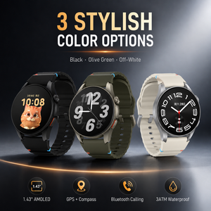 <span class=keywords><strong>Smartwatch</strong></span> GPS Rotondo OEM ODM <span class=keywords><strong>con</strong></span> Schermo AMOLED da 1,43 Pollici 466x466, Chiamate, 3ATM, 450mAh, Logo Personalizzabile - Product Image 2