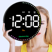 7 COULEUR 10 "LED Mode Horloge Murale Fahrenheit ou Celsius pour Salon et Chambre